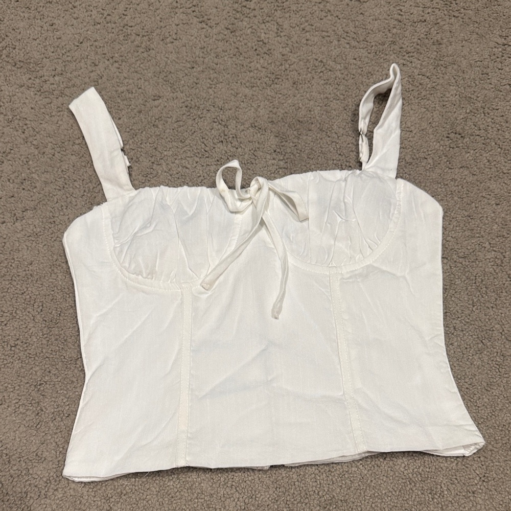 White Women's Crop Top - Picture 1 of 3